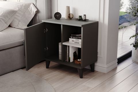 ROSE KOMODİN, ANTRASİT, 3 BÖLMELİ