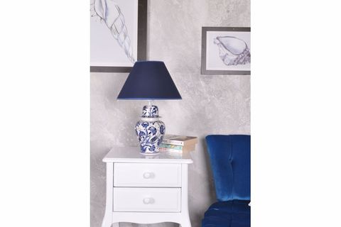 QDEC BLEU BLANC ŞAH VAZO ABAJUR, LALE KARANFİL, K.MAVİ