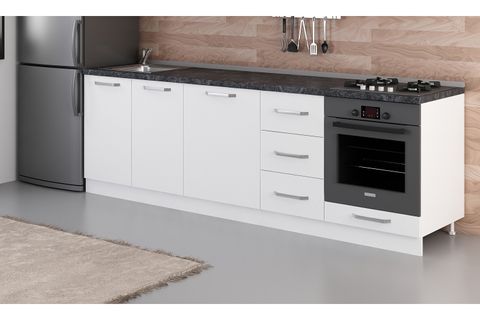 MİNAR 255 CM MUTFAK DOLABI BEYAZ 255-B3-ALT MODÜL