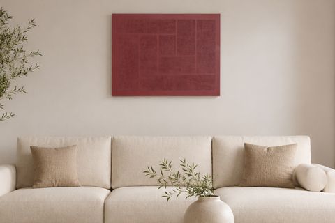 LUNA MODERN DOKULU TABLO, BORDO 50X70 CM