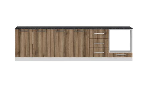 MİNAR 300 CM MUTFAK DOLABI BEYAZ DORE 300-D4-ALT MODÜL