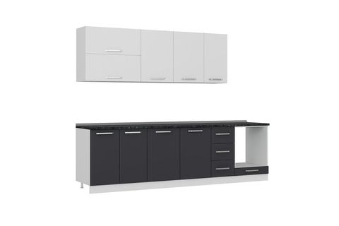MİNAR ECE 280 CM MUTFAK DOLABI BEYAZ ANTRASİT 280-A6