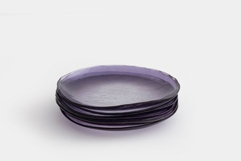 KİTCHEN ESSENTİALS ALTHEA CAM PASTA TABAĞI 21 CM, MOR, ALTILI SET