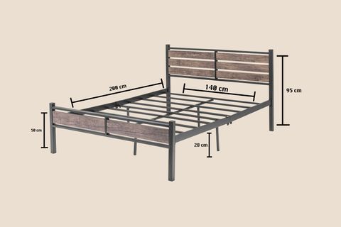 EVGER METAL KARYOLA, K30, SİYAH, 140X200