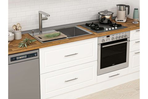 ALVİNKA 390X240 CM KLASİK MEBRAN MUTFAK DOLABI, MB E90S60S40 1 MEBRAN BEYAZ SUNTALAM