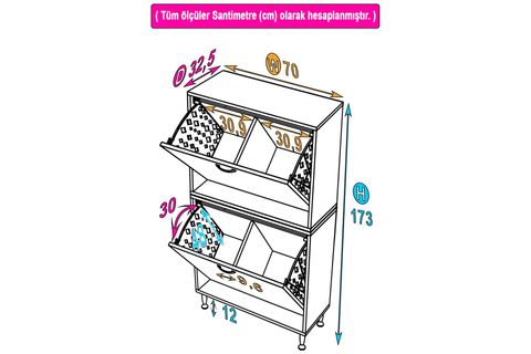 İLKİM ALT VE ÜST MODÜL SEPETLİ BANYO DOLABI, 70 CM
