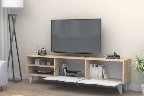 VOLGE TV ÜNİTESİ, MEŞE BEYAZ, 180 CM