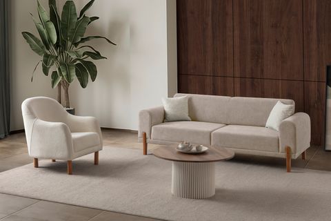 HAMBURG PLUS SIRT MEKANİZMALI KOLTUK TAKIMI, SÜTLÜ KAHVE