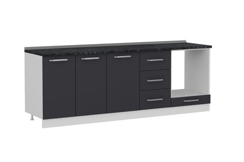 MİNAR 230 CM MUTFAK DOLABI BEYAZ ANTRASİT 230-A6-ALT MODÜL