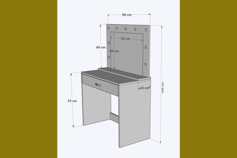 ARYA NOVELLA IŞIKLI MAKYAJ MASASI, BEYAZ