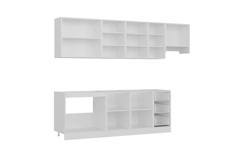 MİNAR EZGİ 280 CM MUTFAK DOLABI BEYAZ DORE 280-D7
