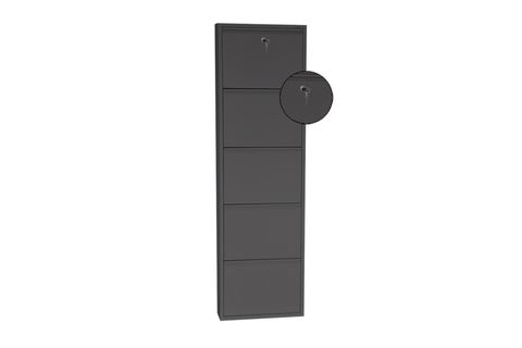 KİLİTLİ METAL AYAKKABILIK, 5 BÖLMELİ, SİYAH