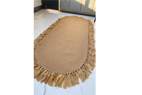 MİLDA JÜT HASIRLI EL ÖRGÜSÜ KİLİM 78 JÜT HALI 80X200