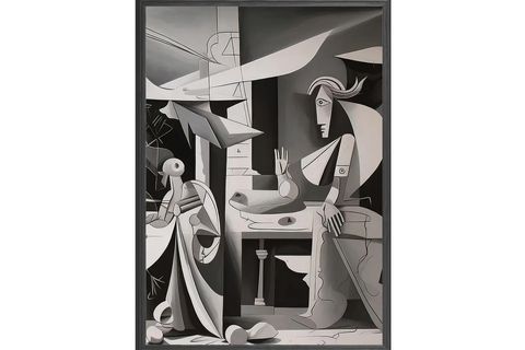 AHŞAP ÇERÇEVELİ BLACK AND WHITE TABLO SETİ, 50X70