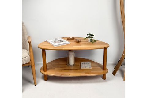 SOREN MASİF AHŞAP İKİ RAFLI MODERN SEHPA