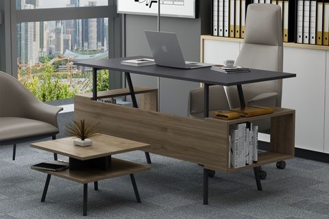 LAGOMOOD İRONY JOLİNE OFİS TAKIMI, ANTRASİT CEVİZ