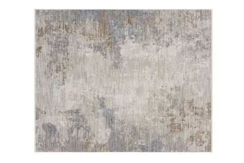 VİNTAGE ESKİTME DESENLİ DOKUMA MAKİNE HALISI, MAVİ, 100X200, 10206