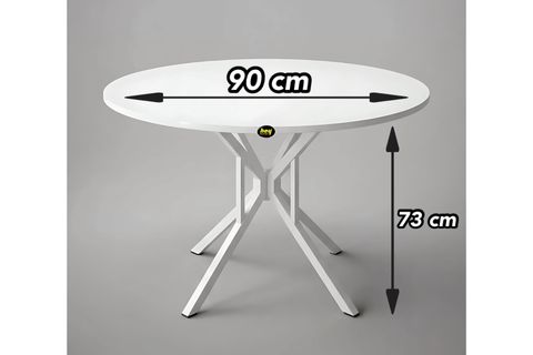SELİN YUVARLAK MUTFAK MASASI, BEYAZ, 90 CM