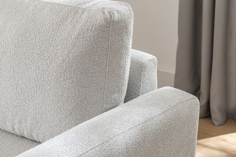 MERLİN MİNİ KÖŞE KOLTUK, NATUREL AYAK, İNCE KOL, RECYCLED KUMAŞ, AÇIK GRİ