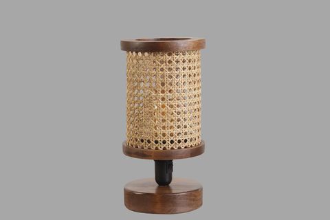 GİZEM RATTAN ABAJURLU MASA LAMBASI, CEVİZ