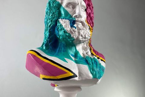 ZEUS ROCK N ROLL POP ART DEKORATİF ROMA YUNAN HEYKELLERİ