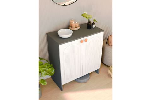 BOHA BOHEM MDF MEMBRAN KAPAKLI ÇOK AMAÇLI DOLAP, ANTRASİT BEYAZ