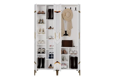 GAVİN AC PORTMANTO VESTİYER AYAKKABILIK, BEYAZ ALTIN