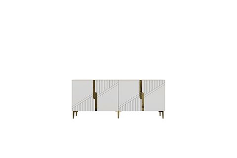 EVVA KONSOL VE TV SEHPASI, SAFİRMEŞE BEYAZ GOLD, 180 CM