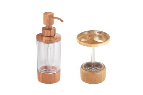 SIVI SABUNLUK VE DİŞ FIRÇALIK İKİLİ BANYO SETİ, BAMBU MODEL