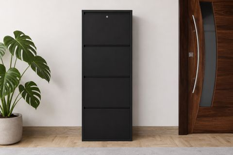 FLEX DÖRTLÜ KİLİTLENEBİLİR METAL AYAKKABILIK, SİYAH