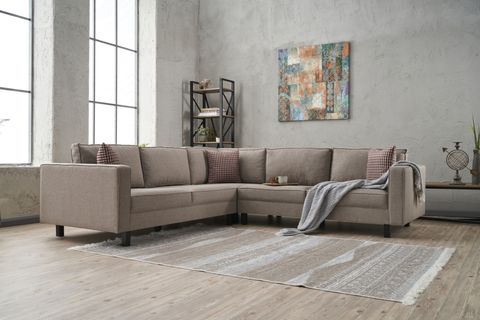 KALE SERİSİ KETEN KÖŞE KOLTUK, KREM