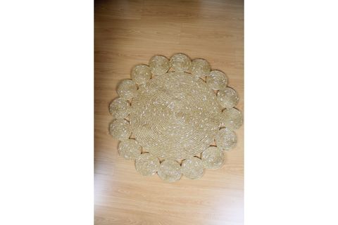 NAJWA JÜT HALI, RUSTİK ÖZEL TASARIM, KAHVERENGİ, KOLAY TEMİZLİK, YUVARLAK 120X120