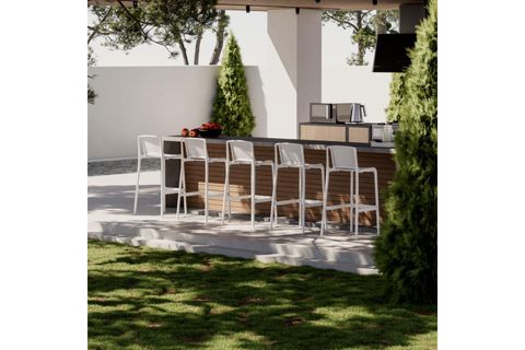 NES BAR SANDALYESİ, VİZON, 75 CM DÖRTLÜ SET