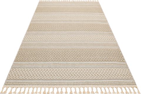 EKO HALI SOHO SH 05 BEİGE BEJ HAV VERMEZ ETNİK ÖRGÜ HASIR DOKUMA KESME YOLLUK HALI 80X400