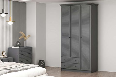 LİVO GARDIROP, ANTRASİT, 3 KAPAKLI