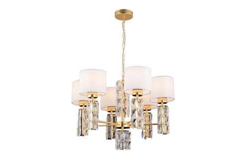 DARELL ALTILI KRİSTALLİ AVİZE, BEYAZ GOLD