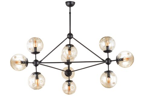 LAMPALUCE SPAZİO MODERN TASARIM ONLU AVİZE SİYAH