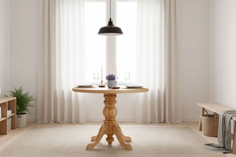 LİNDO NATURAL AHŞAP MASA SANDALYE TAKIMI, 100X100