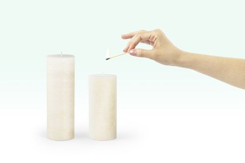 COHO LUMİNA RUSTİC KREM SİLİNDİR MUM 15 CM