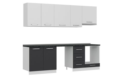 MİNAR 255 CM MUTFAK DOLABI BEYAZ ANTRASİT 255 A13