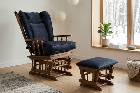 ARES SALLANAN TV KOLTUĞU, LACİVERT, AHŞAP AYAK