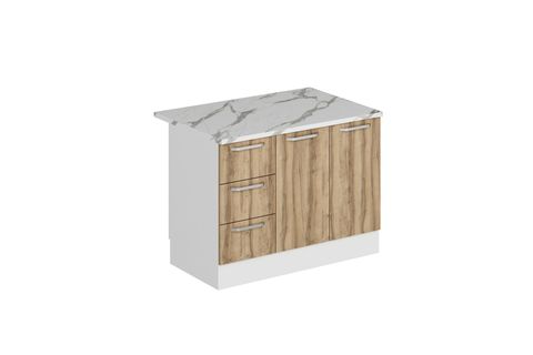 ALVİNKA 120 CM DUZ ADA MUTFAK DOLABI, BEYAZ DORE