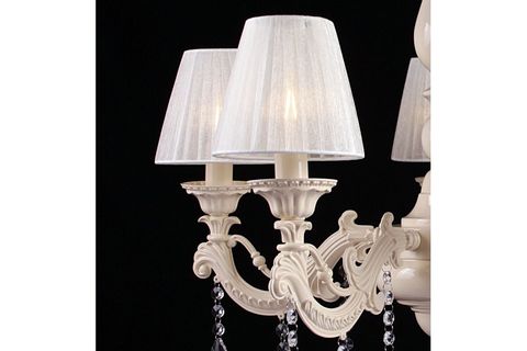 DOLCE VİTA BEŞLİ BÜYÜK ŞAPKALI AVİZE KRİSTAL TAŞLI, KREM