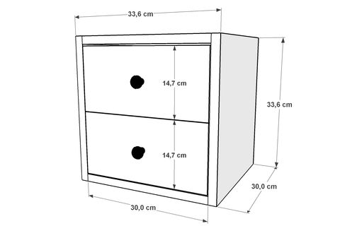 YUSUF KOMODİN, 2 ÇEKMECELİ, KMD-1024-Ç