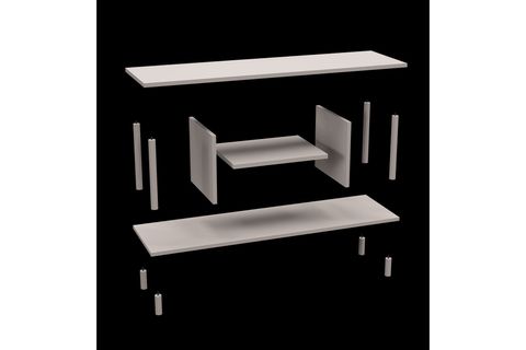 TİVO TELEVİZYON SEHPASI VE PİNA BEŞ RAFLI KİTAPLIK, BEYAZ