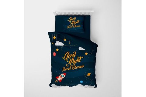 MONOHOME PLANET 3D PAMUK SATEN ÇOCUK NEVRESİM TAKIMI