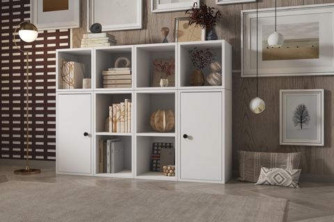 LEKSA 2 KAPAKLI RAFLI KİTAPLIK 130 CM BEYAZ KTP-1098-Ç