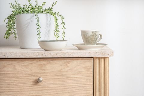 HAVEN ÇEKMECELİ KAHVE SEHPASI, MEŞE TRAVERTEN