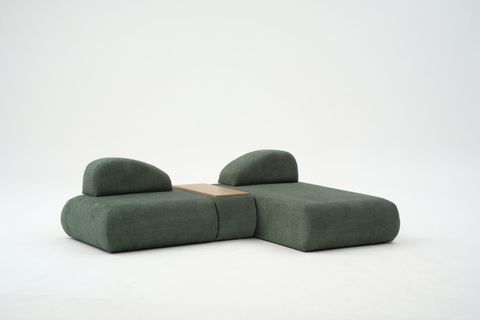 LİVA KÖŞE KOLTUK, UZANMALI SEHPALI, YEŞİL