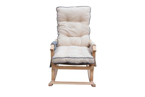 MOSSO AHŞAP ÇİFT MİNDERLİ SALLANAN SANDALYE, GRİ KREM